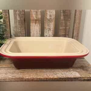 Le Creuset France CERISE CHERRY One (1) 9" Rectangular Baking Pan